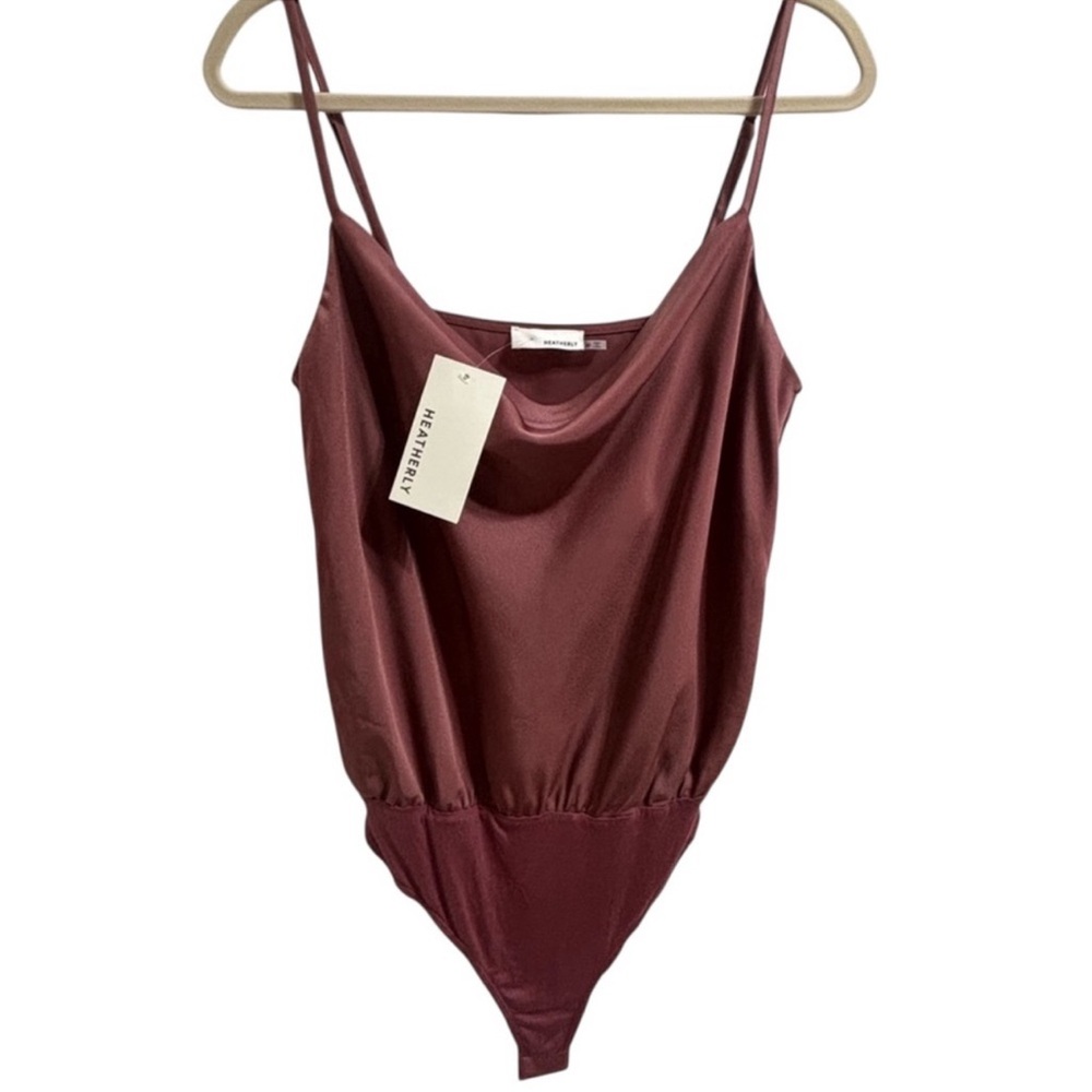 Heatherly Valentina Satin Drape Rich Plum Purple NEW WITH TAGS